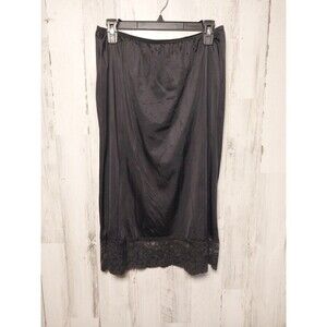 Vintage 90s Vassarette Half Slip Skirt Size 28" XL Coquette Goth Lace Lingerie